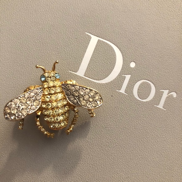 Vintage KJL Bumble Bee Rhinestone Brooch Pin - Picture 2 of 8